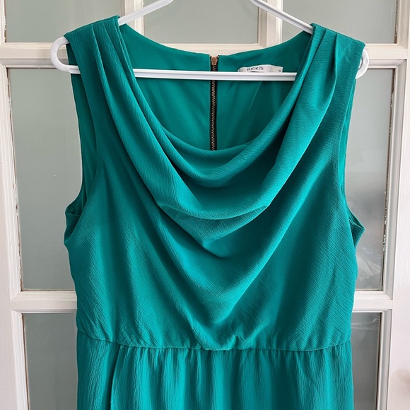 Rickis teal tulip hem mini dress size 10 - Picture 3 of 4